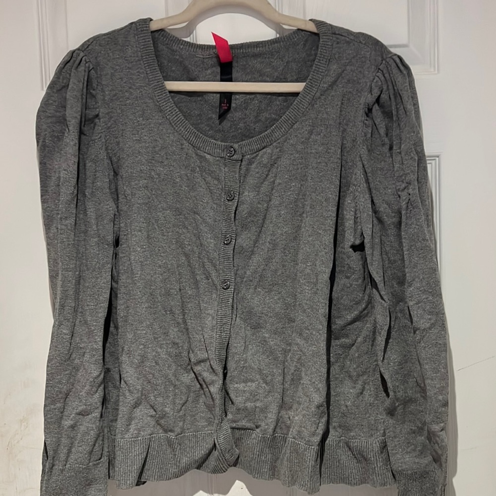 Gray button down cardigan